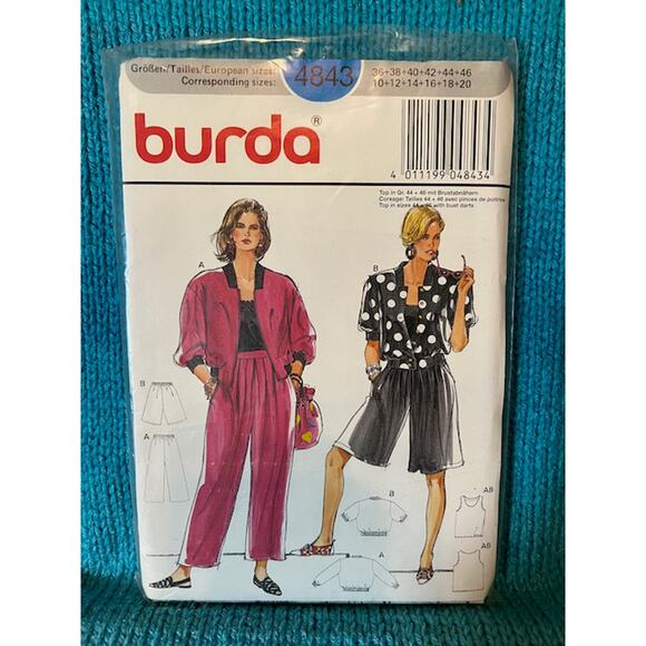 Burda 4843 sewing pattern track suit top pants jacket - Picture 1 of 5